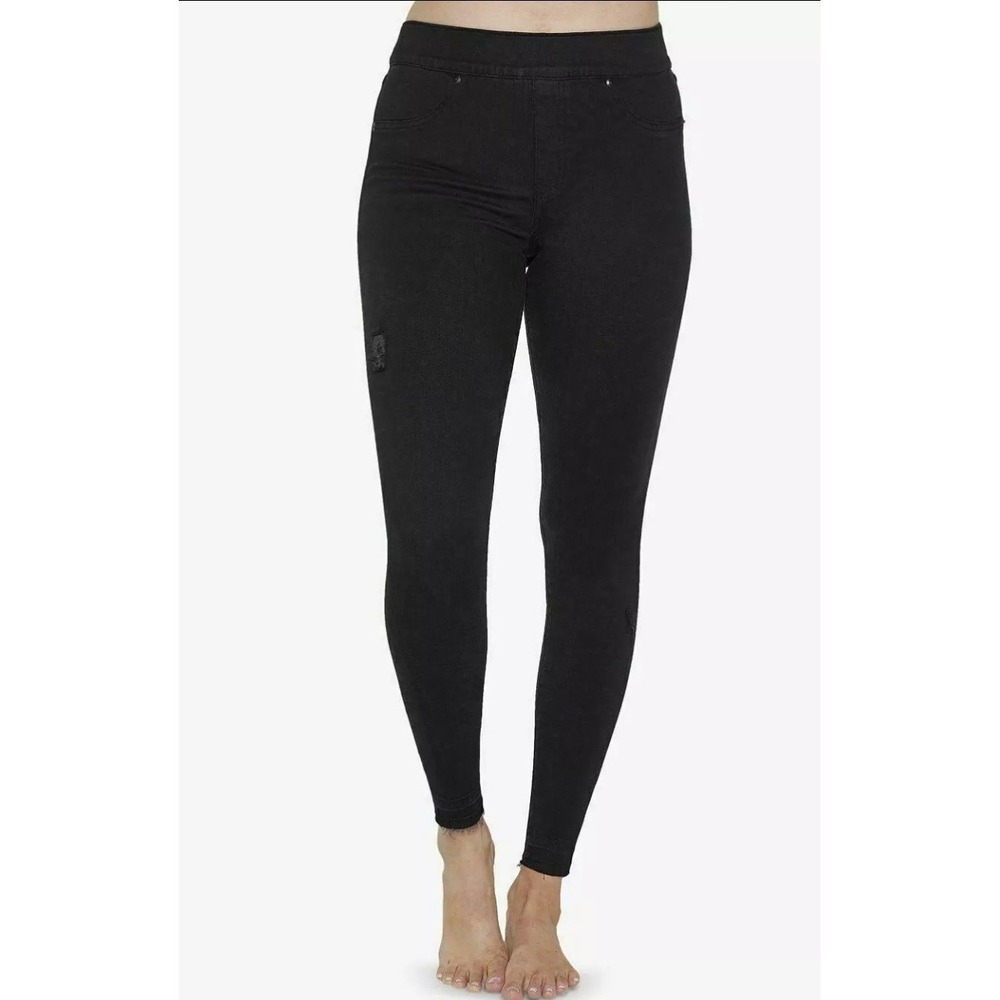 Spanx Vintage Distressed Ankle Skinny Jeans in Black Size Large Style 20213R